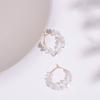 Girls Delicate Crystal Gift Round Acrylic Ear Studs Hoop Dangle Earring Jewelry Fashion Accessories