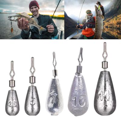 50pcs Saltwater Fishing Weights Fishing Bottom Sinkers Weight Bass Casting Fishing Weights Sinkers 360 Degree Rotating