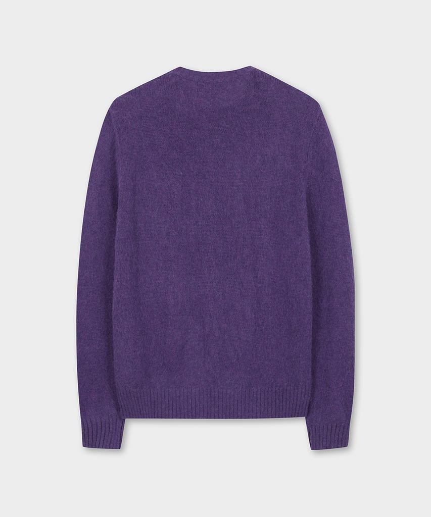 BROOKS BROTHERS Brushed Wool Classic Sweater (Purple) (Bbwrmm4280Tew)
