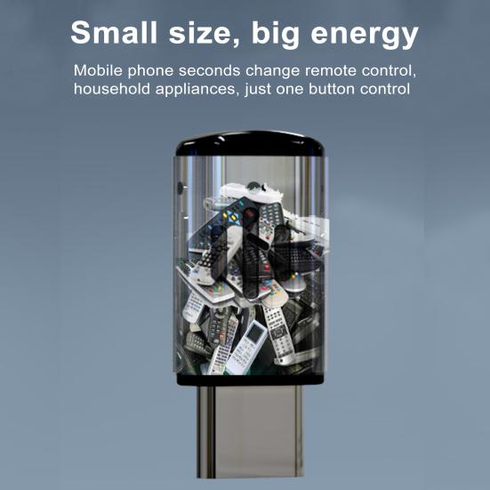 Wireless Infrared Remote Control Adapter Smart App Control Long Range Sleek Design Compatible with Type-C Devices