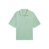 Plain Text Logo Half-Zip Loose Short Sleeve Polo Shirt Unisex Polo Shirts Light-Leaf-Green APLS018-3