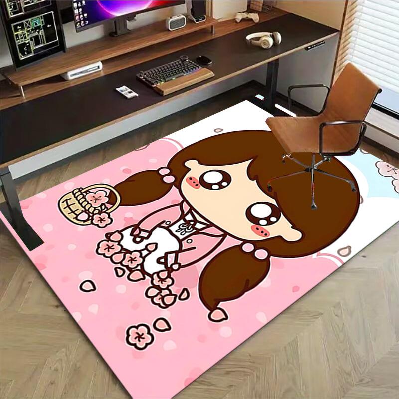 1PC Chibi Sakura Extra Large Non-Slip Floor Carpet, Office, Family, Bedroom, Studio - Large Area Rug Indoor Rugs, Vibrant Colors-A303