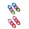 Trendy Candy Color Chain Earrings Fashionable Candy Tone Chain Earrings Accessory To Enhances Your Outfits Charm