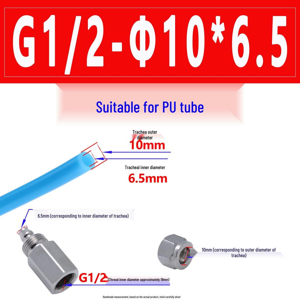 Stainless Steel 304 Pneumatic Quick-Connect Fitting for PU Air Tubes (Female Thread)