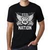 Men’s Vintage Tee Shirt Graphic T Shirt Feel The Nation Deep Black White Text