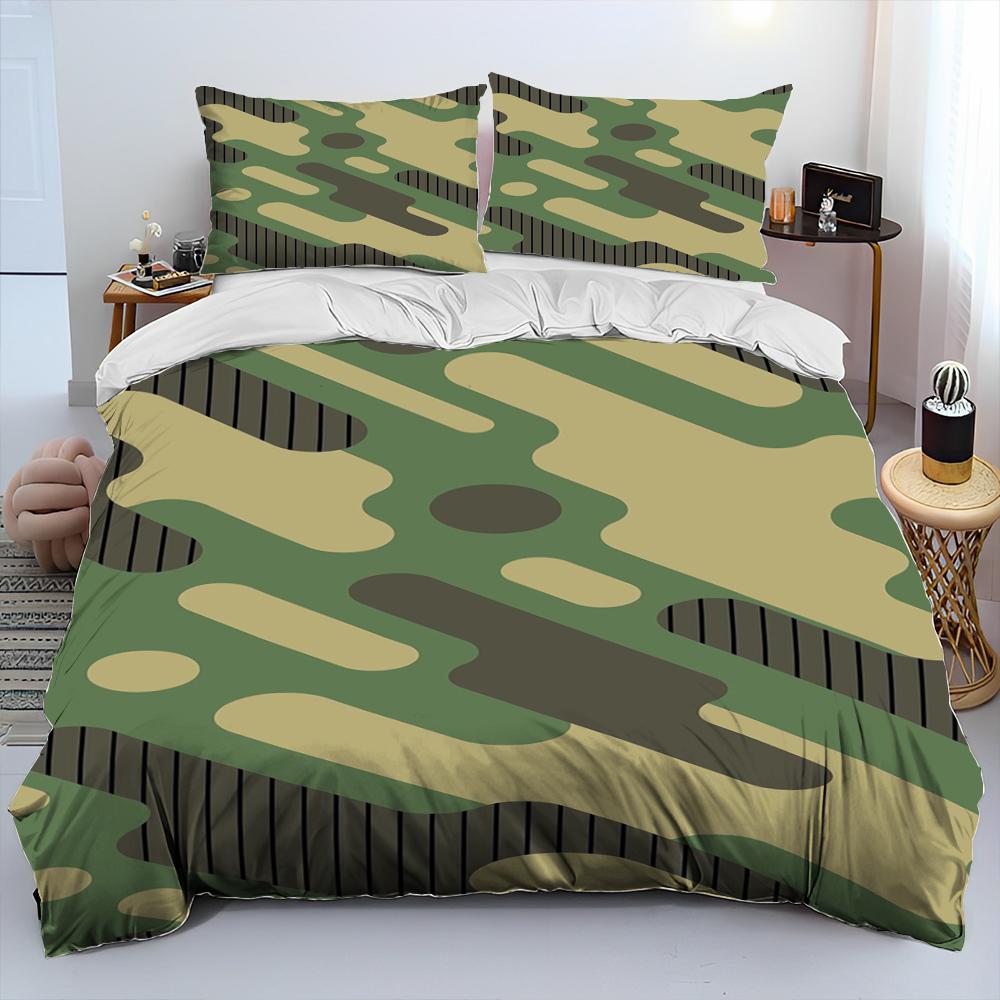 Military Camouflage Color Comforter Bedding Set,Duvet Cover Bed Set Quilt Cover Pillowcase,King Queen Size Bedding Set Kid Adult