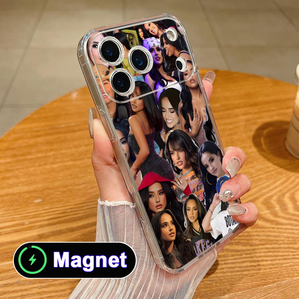 Coque de téléphone portable Magsafe Fashion Becky G en TPU transparent pour iPhone 17 16 15 14 13 12 11 Air Pro Max Plus Mini Housse Colorée