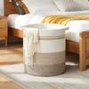1pc Laundry Basket, Storage Basket with Handles, Decorative Basket for Living Room, Woven Storage Basket for Toy Box, Pillows, Blankets, Clothes