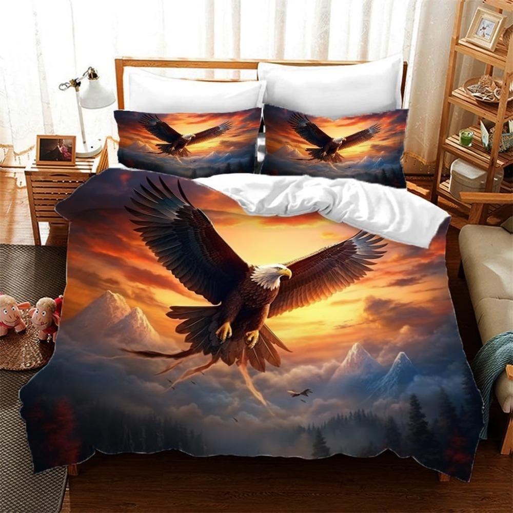 Divine Golden Angel Motif Bed Linen,Microfibre Bedding Sets, Children's Bed Linen  for Teenagers 3D Animal Printed  DuvetCover