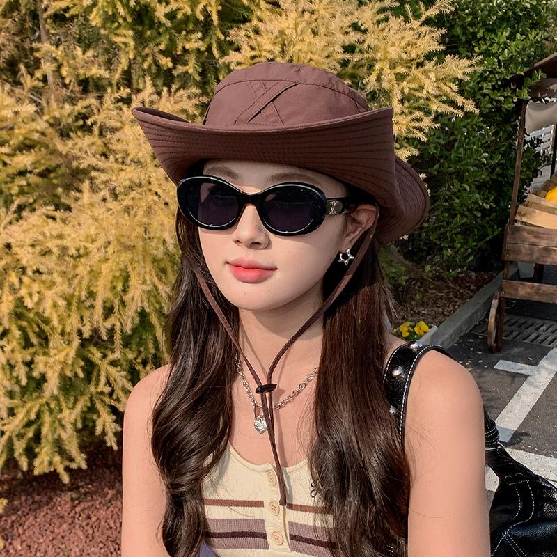 9230 Summer Big Brim Sun Hat Spring and Autumn Outdoor Mountaineering Fishing Hat Female Sunshade Breathable Bucket Hat