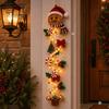 Snowflake Xmas Mantel Accents Glowing Christmas Door Hanger, Crochet Spiral Ornament with LED Lights, Snowman Santa Reindeer Decorative Winter