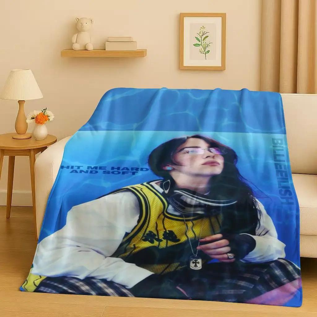 Nouă Pătură Flanelă Billie Eilish Hit Me Hard and Soft, Plaid Ultra Moale Călduros din Plus pentru Casă Dormitor Pat Canapea Copii