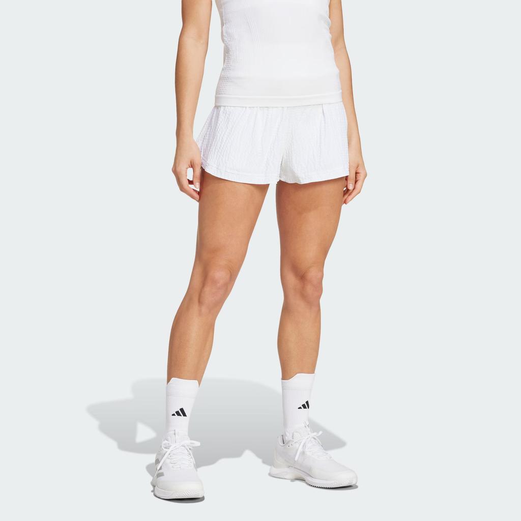 adidas Shorts de tennis Aeroready Pro Seersucker Coupe décontractée Couleur unie Femme shorts Blanc IT4691