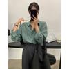Comfortable Vintage Anti-wrinkle Long Sleeve Shirt Women Spring Summer Korean Polo Collar Loose Casual Versatile Top
