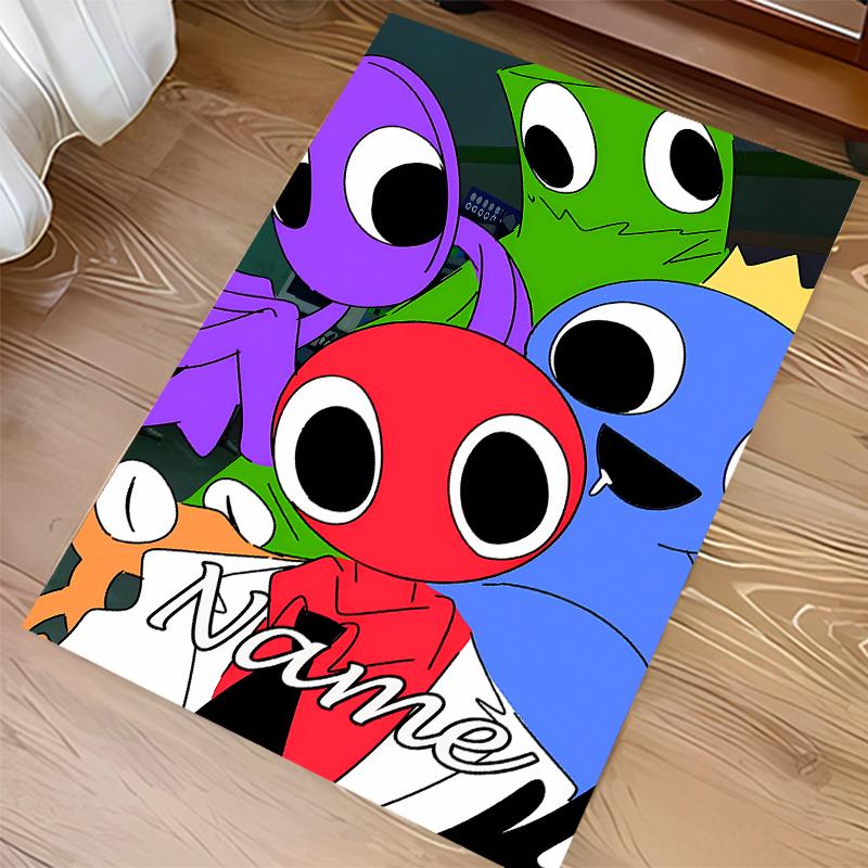 Benutzerdefinierter Teppich mit Rainbow Friends Aufdruck - Weich, Waschbar, Rutschfest, Indoor-Matte, Dekorativer Teppich für Wohnzimmer, Zuhause & Büro