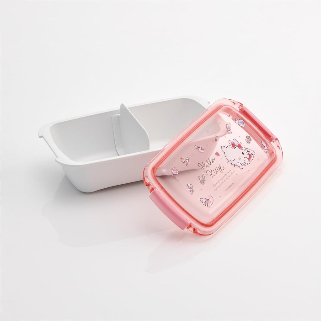 Skater Biomass Lunch with a Grooved Gasket for Easy a Lid for a Softer Dishwasher and Microwave Made In Sanrio Hello Kitty Watercolor Cosmetics Box,