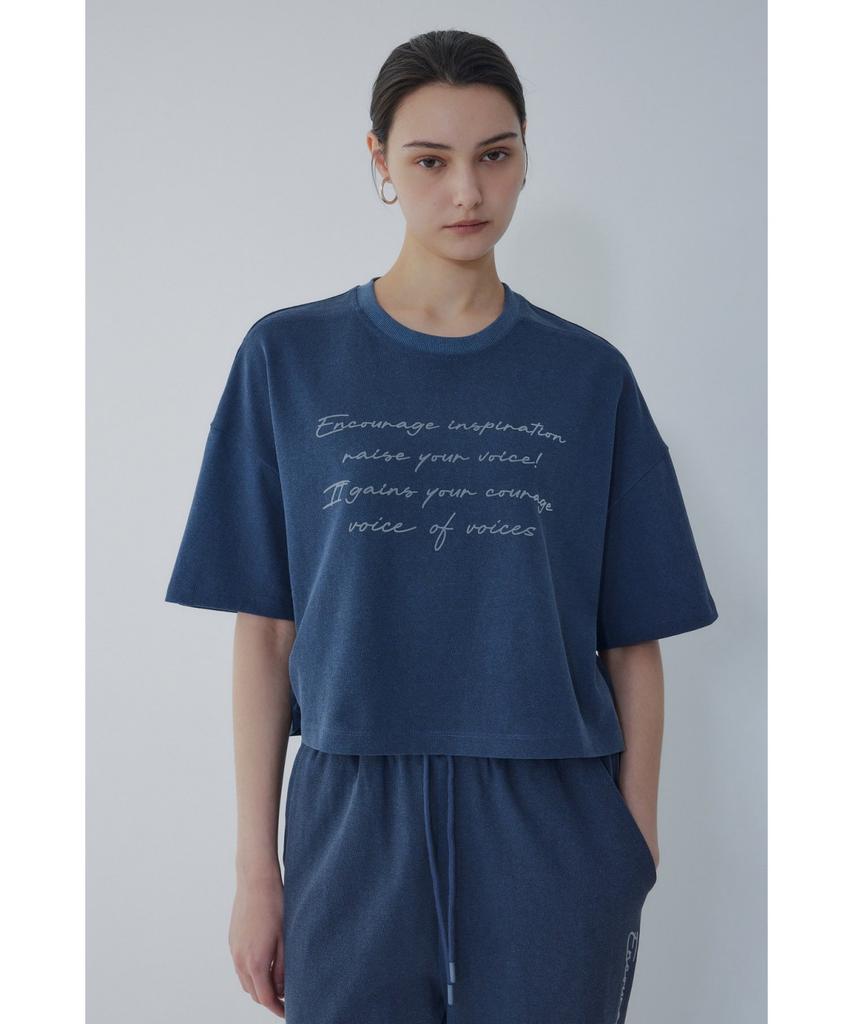Bobeu Lettering Pigment T-Shirt_Navy 7156240009
