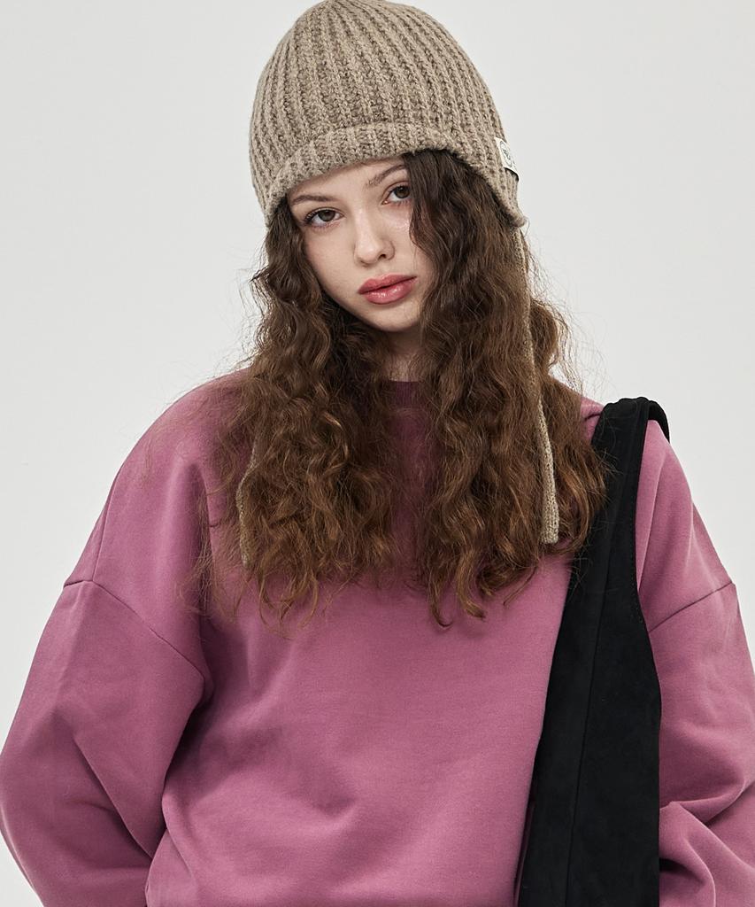 THE-ABON Mini Earflap Beanie Black