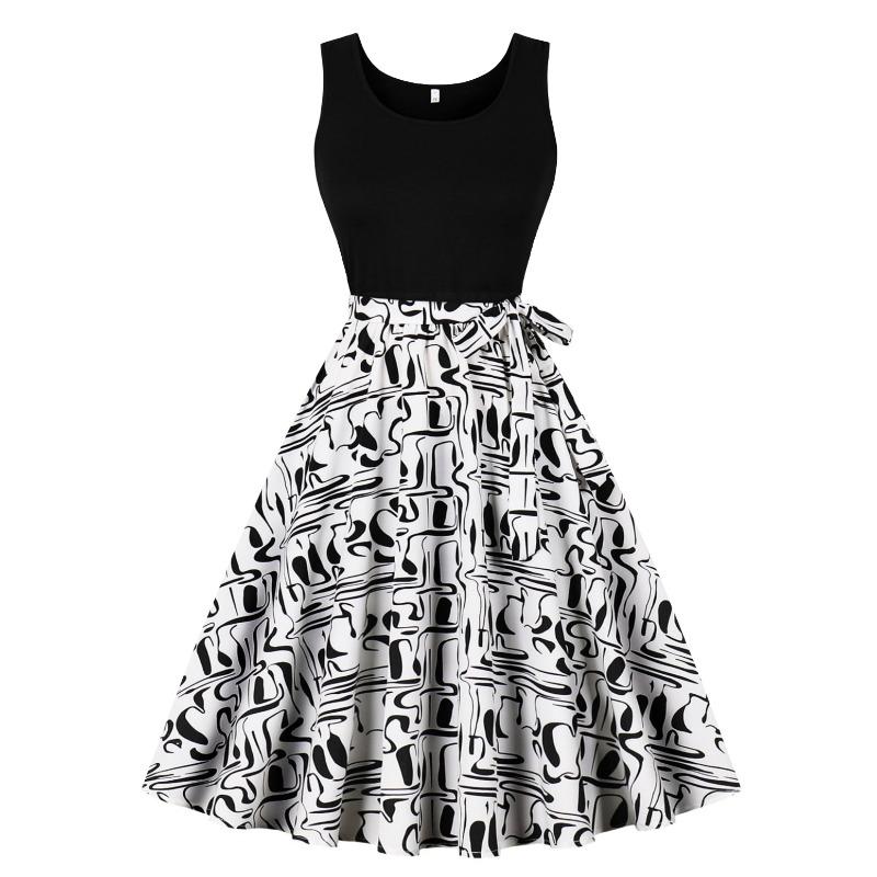 BITCED Fashion Summer Spring Sleeveless O-Neck Casual Dresses