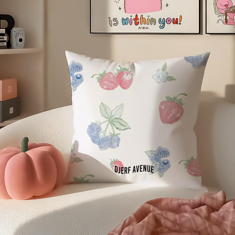 Colorful Fashion Brand DDjerf Summer Berries Cushion Cover Pillowcase Short Plush Invisible Zipper Room Sofa Cushion Cover