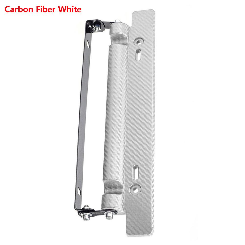 Universal Adjustable Carbon Fiber Pattern Car Racing License Plate Frame Holder Bracket Light Bar Work Lights Holder