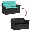 Garden Sofa Set with Storage 9 Pcs Black Poly Rattan