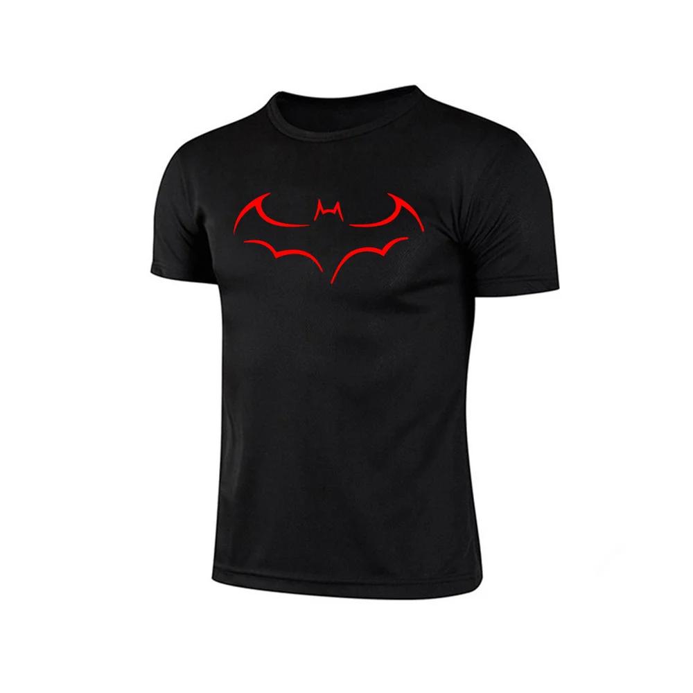 Summer 3D Minimalist Bat Printed Mens TShirts Outdoor Fitness Running Short Sleeve Tops Casual Fashion Loose Oneck Men Tees
