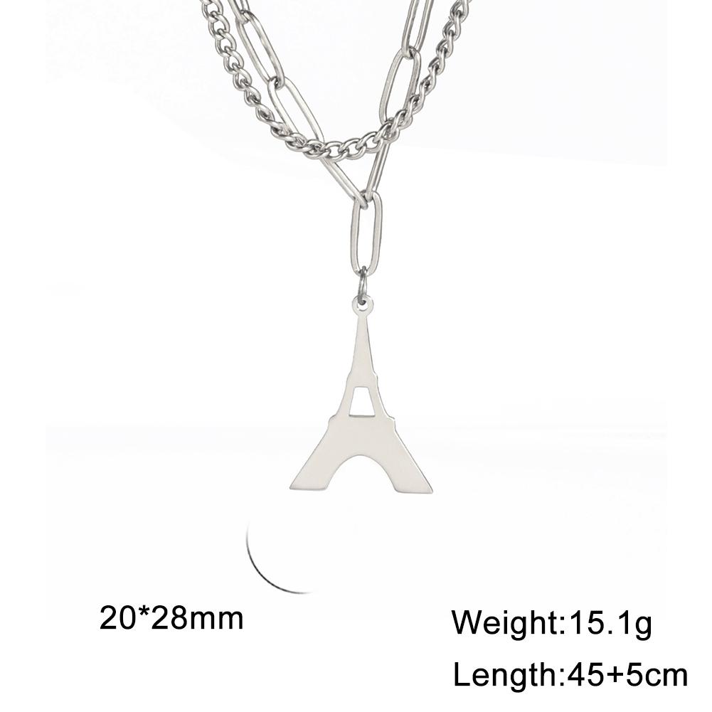 Cazador New France Paris Eiffel Tower Gold Color Pendant Necklaces for Women Stainless Steel Chain On the Neck Jewelry Wholesale
