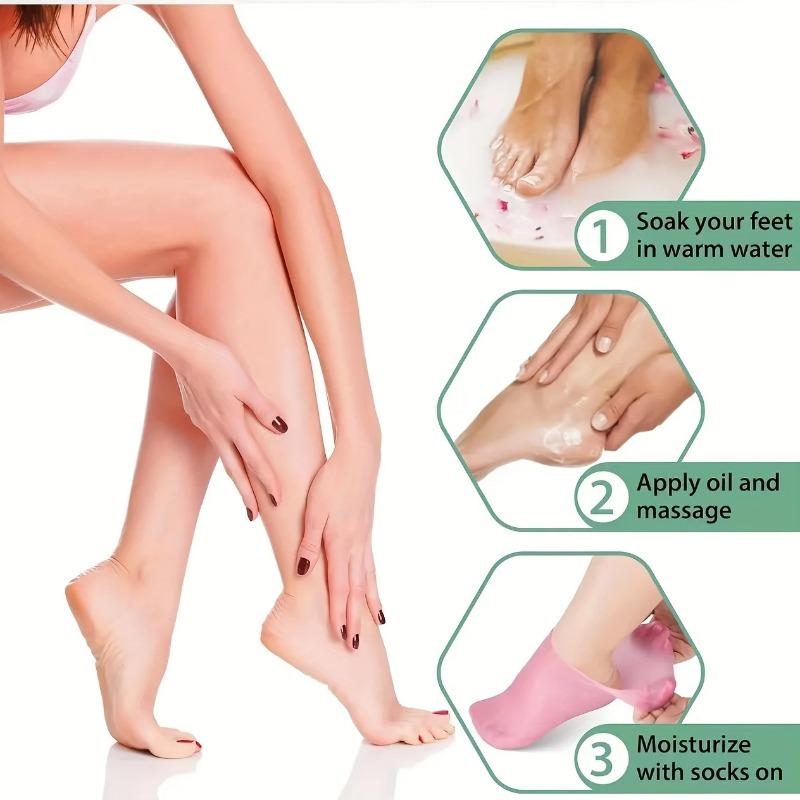 1 Pair Silicone Gel Socks for Dry Cracked Heels & Feet Moisturizing Skin Nourishing Lubricating Repair Effect Foot Care Tools