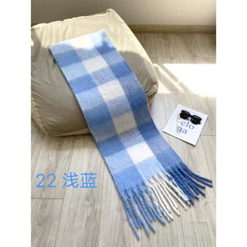 Karoschal Damen Koreanische Atmosphäre Warm Neu Trockenes Rosarot Herbst Und Winter Weiß Weicher Fransen-Schal