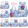 4 stuks/set Cartoon K-Pop Bedrukte Rugzak Handtas Etui met 750 ml Waterfles voor Tiener Jongen Meisje Schooltas Grote Capaciteit Boekentas Mochila