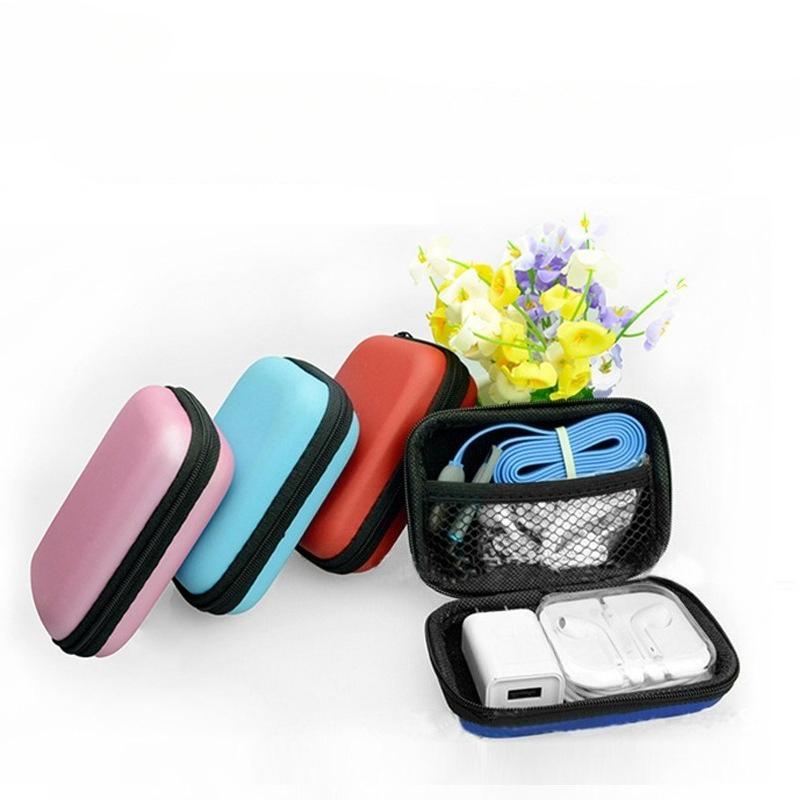 Coin Purse Portable Small Storage Case Zipper Carrying Pouch Box for Earphone Headphone Date Cable Organizer Rectangular Coin Pouch Key Storage Bag