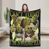 Shreks Donkey Cartoon Movie Blanket Fleece Spring/Autumn   Multifunction Lightweight Throw Blanket for Bed Car Rug Piece