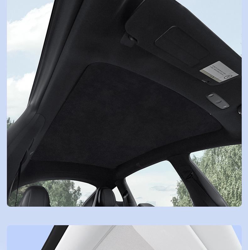 QiYuan A07 Suede Electrostatic Canopy: Sunshade & Heat Insulation for Car Sunroof