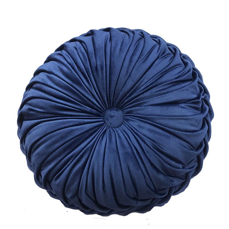 1psc Soft Velvet Round Pillow Cushion High Quality Solid Color Pumpkin Shape Sofa Pillows Home Decor Floor Pouf Seat Cushions