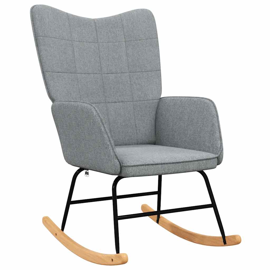 Vidaxl Rocking Armchair, Light Grey, Upholstered In Fabric
