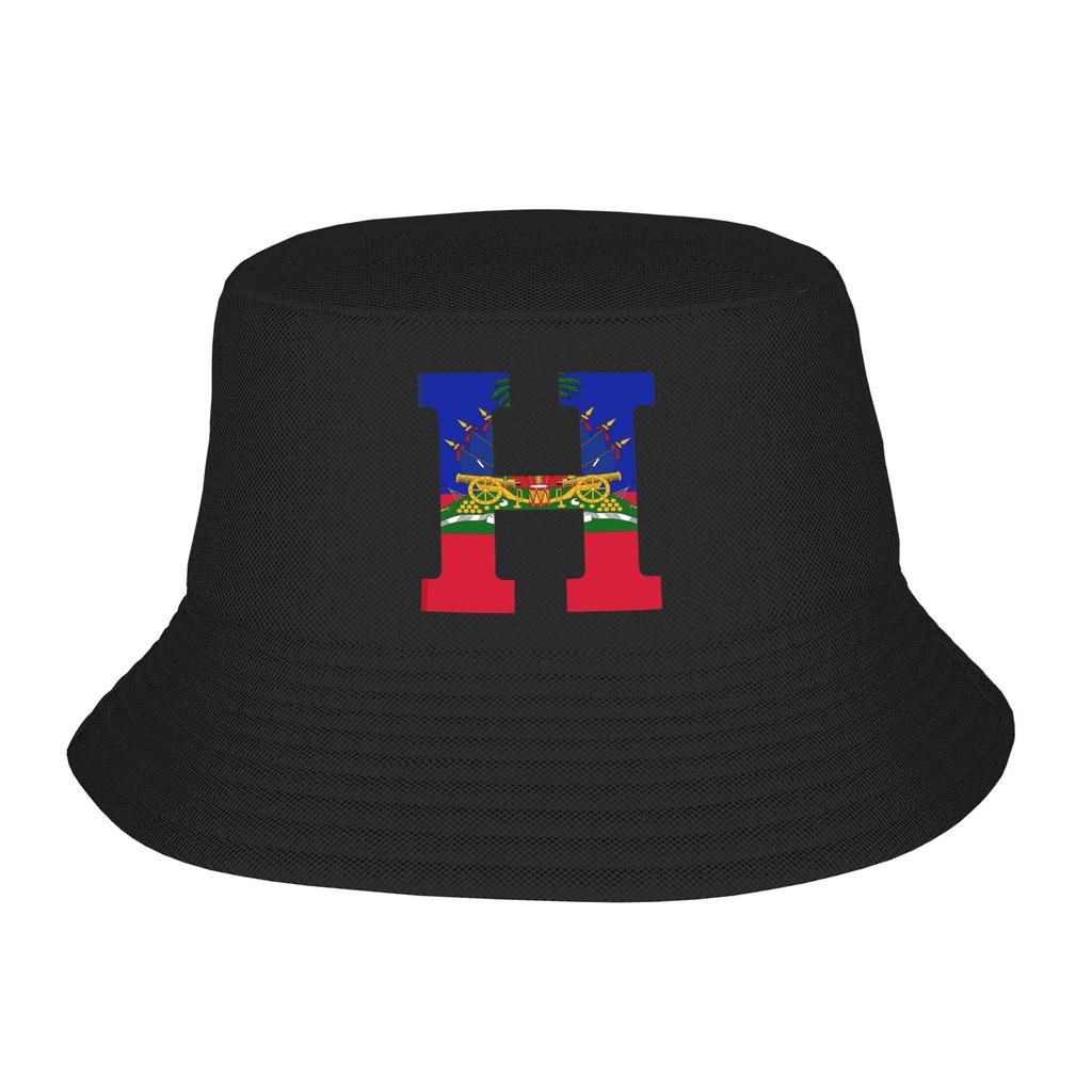 Stylish Usa Haiti Flag Bucket Hat Girl Lightweight Outdoor  Fishing Hat Spring Headwear