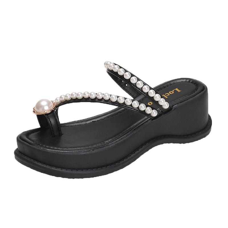 2024 New Versatile Pearl Fashion Matsuke Thick Sole Sandals for Women's Sandals and Slippers for Women's Summer