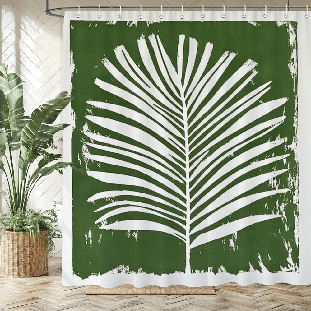 Moderne Minimalistische Kunst Bladeren Patroon Douchegordijn Badgordijn Plant Gedrukt Badkamer Gordijnen Voor Huisdecoratie Gordijn