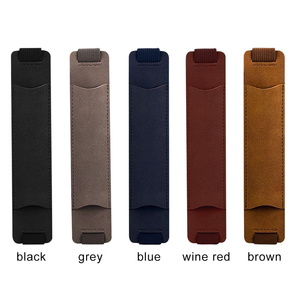 1 PC Portable Pen Case PU Leather Pen Holder Pen Clip Lightweight Elastic Buckle Pen Case Office Meeting Supplies