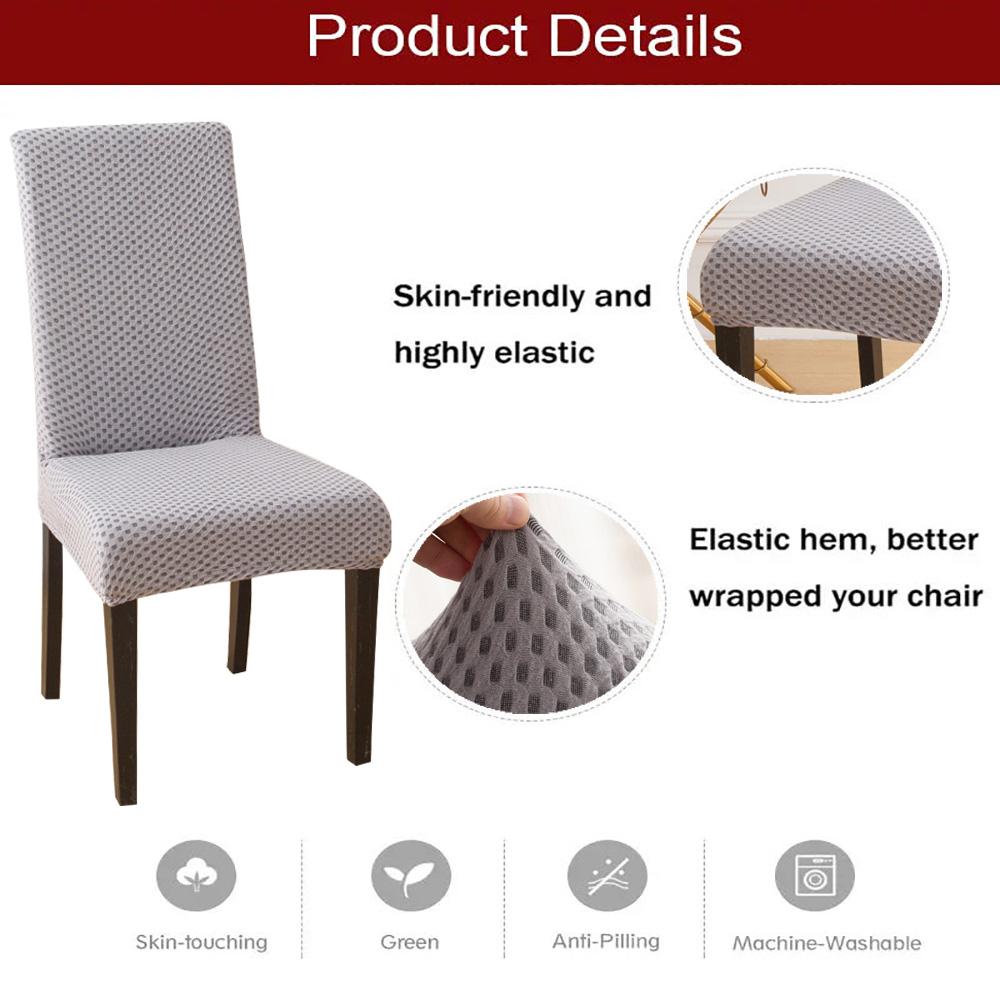 Spandex Jacquard Stoelhoezen Effen Kleur Stretch Meubelbeschermers Slipcovers voor Eetkamer Bruiloft Verwijderbare Stoelhoezen