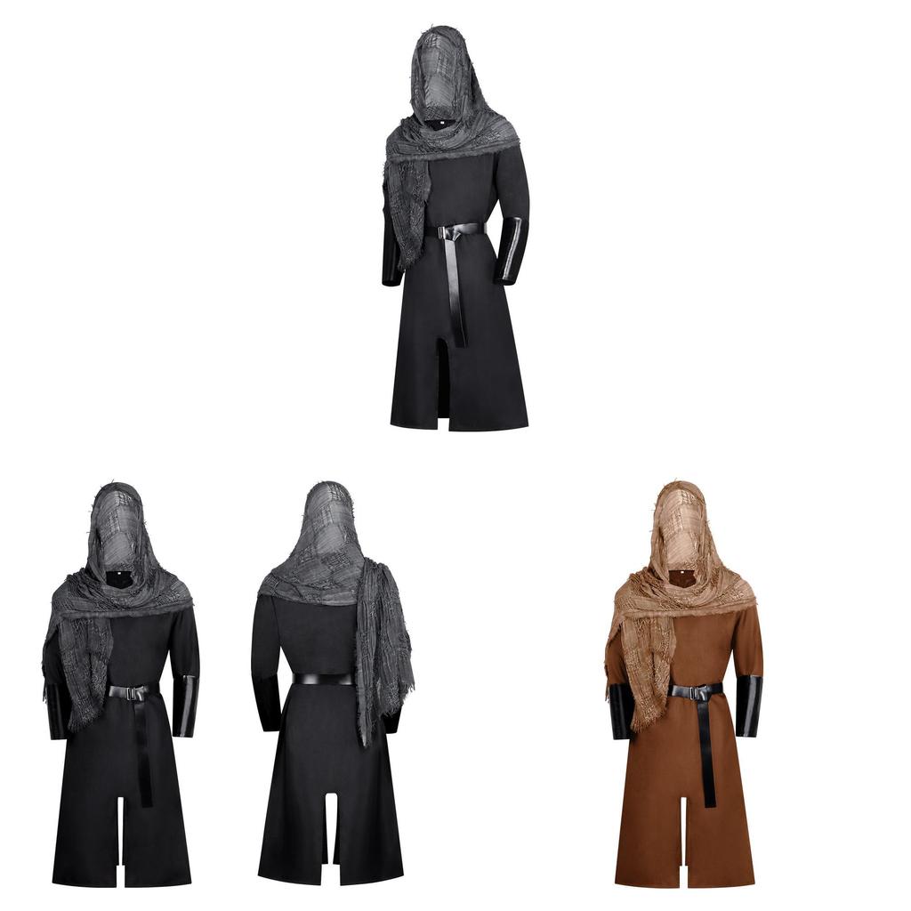 Mittelalterlicher Ritter Cosplay Kostüm Mit Kapuze Für Fantasy Rollenspiel Und Halloween