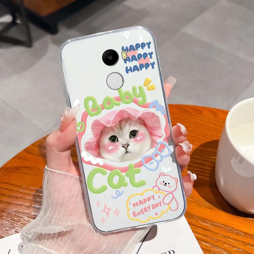 Case For Redmi 4 3 6 Pro 4A 4X 5A 5 Plus K90 Cute Shark Cat Pattern Phone Bags Soft Ultra Thin TPU Silicone Anti Slip Shell For Redmi Clear Back Cover