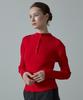 Aheule Aera Tension-Fit Henley Rib Half-Neck Knit_Red