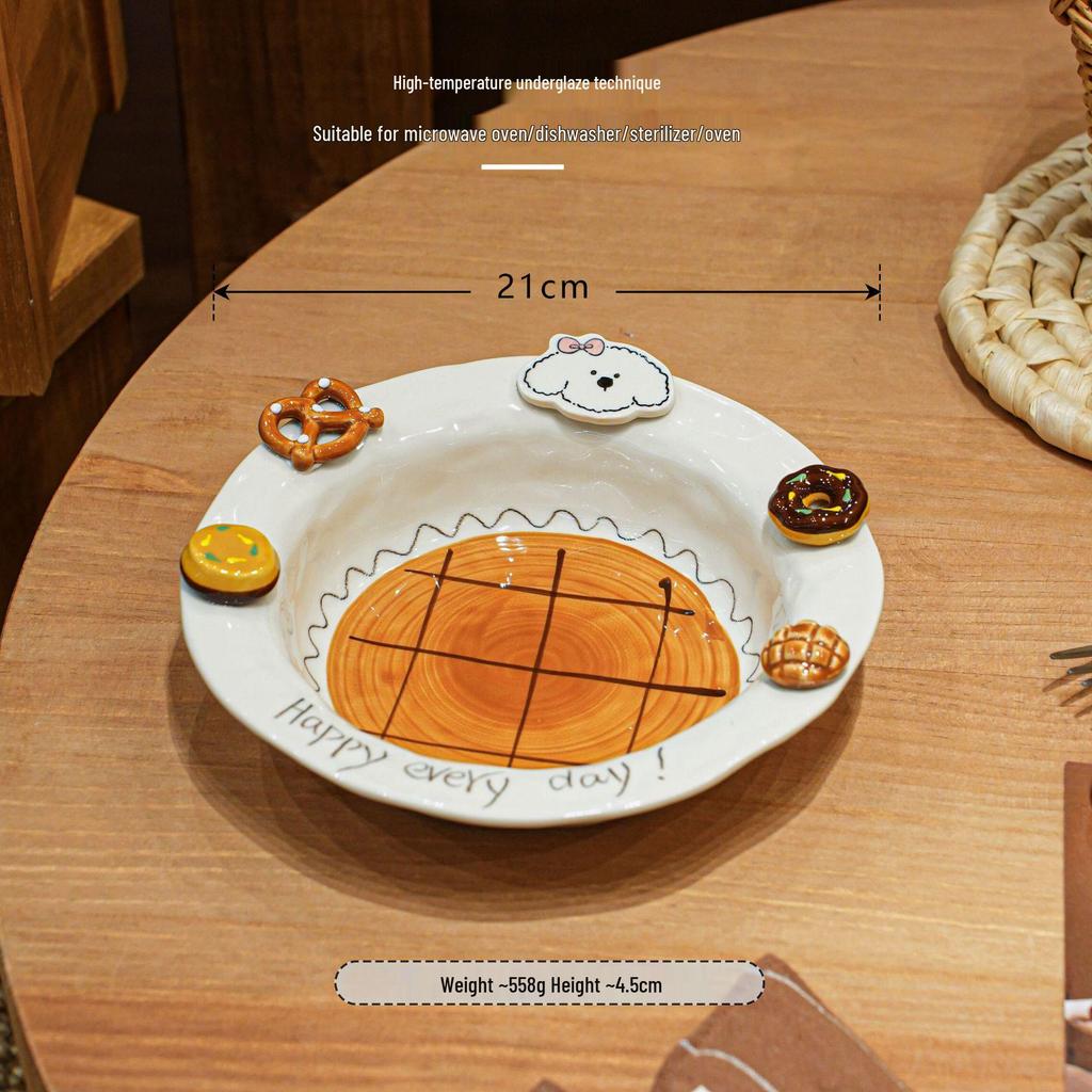 Elegant Keramisch Eetset: Stijlvolle Borden, Dubbelhandige Schalen, Koffiekopje en Pastabord voor Gezinsmaaltijden