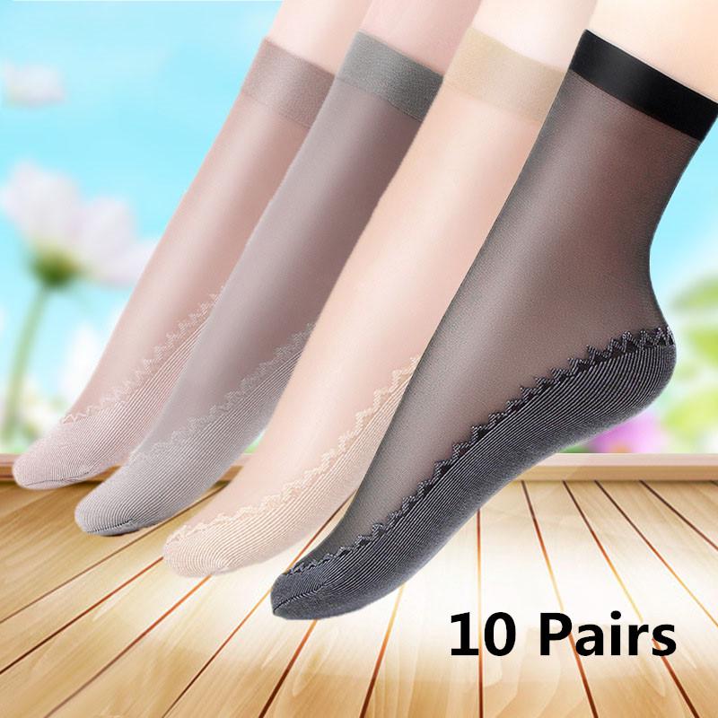 10 paires de bas courts en velours et coton pour femmes, chaussettes à Tube central, absorbant la sueur, antidérapantes, Anti-crochet, en soie
