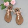 Fashion Women's Sandals Rome Style 2024 Summer Leisure Ladies Flat Shoes Crystal Travel Outside Large Size Open Toe Sandalias Mujer