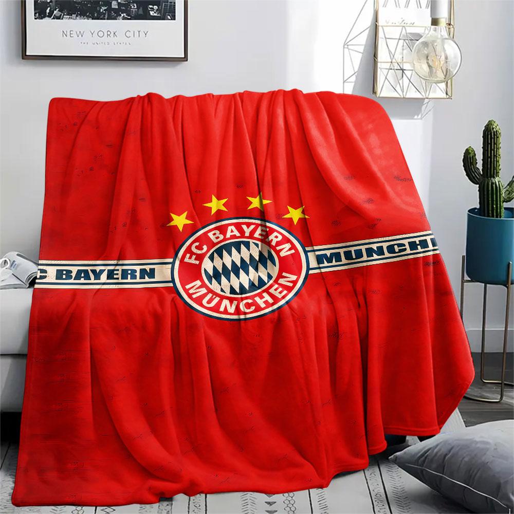1PC FC Bayern Munich Patterned Flannel Blanket Suitable For All Seasons for Home Decor Warmth and Comfort Gifts Holiday Present