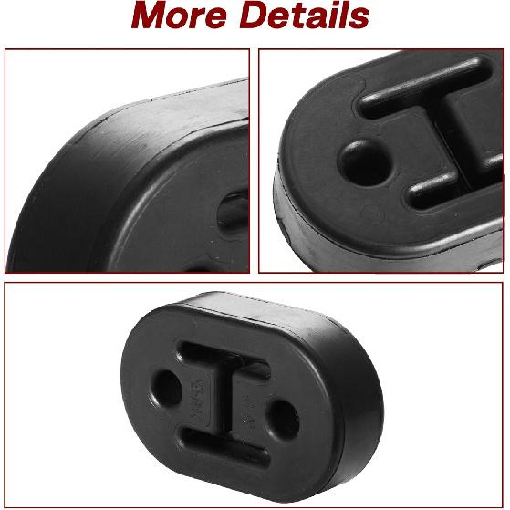 Exhaust Hanger Rubber 2 Holes, Universal Adjustable Exhaust Ulator Muffle