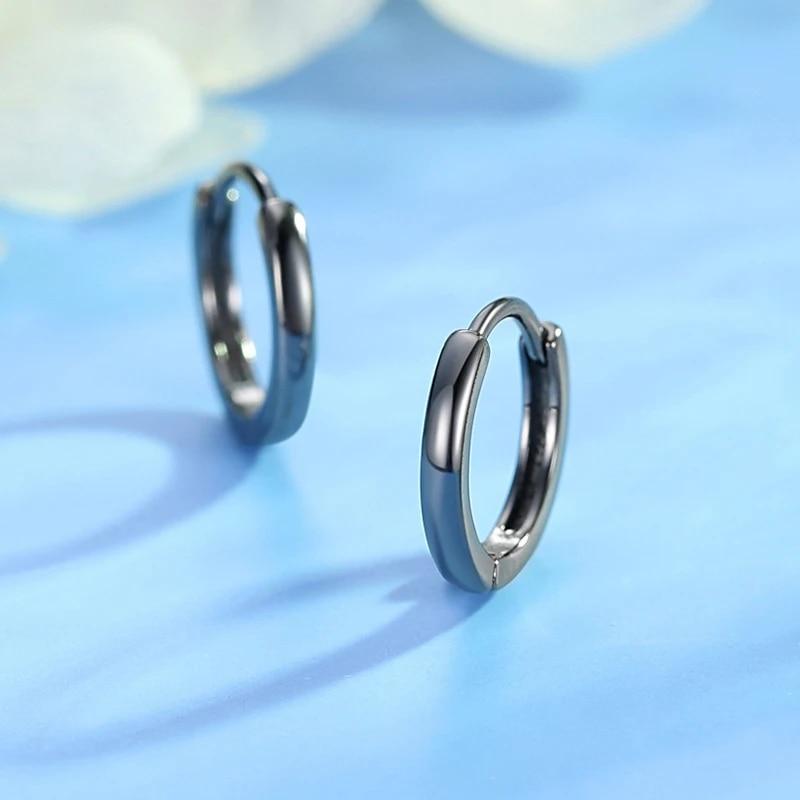 Ensemble de 5 paires de boucles d'oreilles noires en acier inoxydable, cerceau de perçage unisexe pour hommes et femmes, boucles d'oreilles gothiques Street Pop Hip Hop